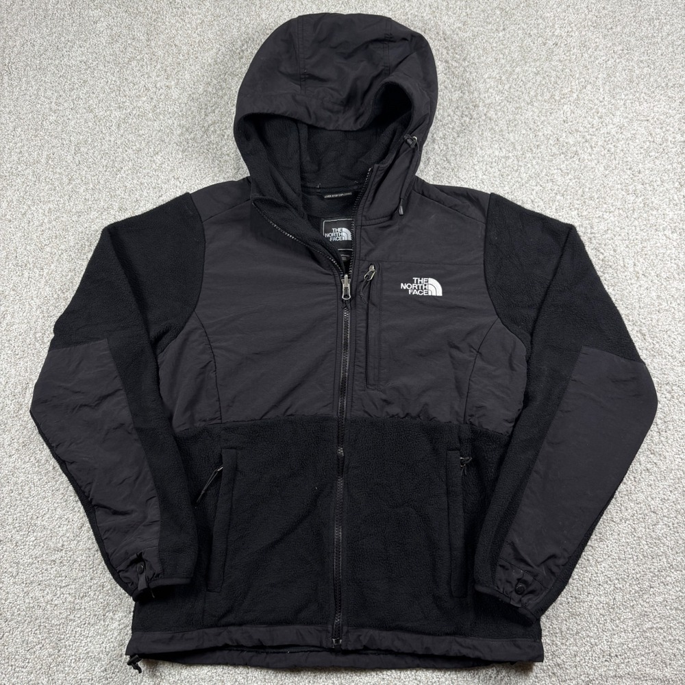 The North Face Denali Hooded Jacket Womens Small Black Fleece Nylon Hybrid